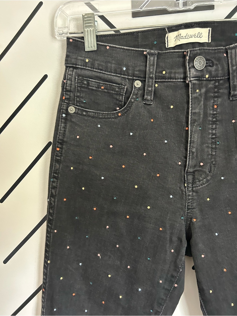 Madewell High-Rise Skinny Jeans in the Metallic Dot Edition multicolour